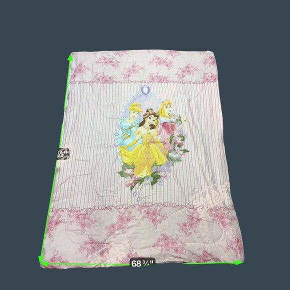 Disney Princess Twin Comforter + Frozen Pillowcase  Set Belle Cinderella Blanket - Picture 6 of 12